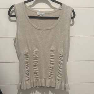 Cream Ruched Tank Top